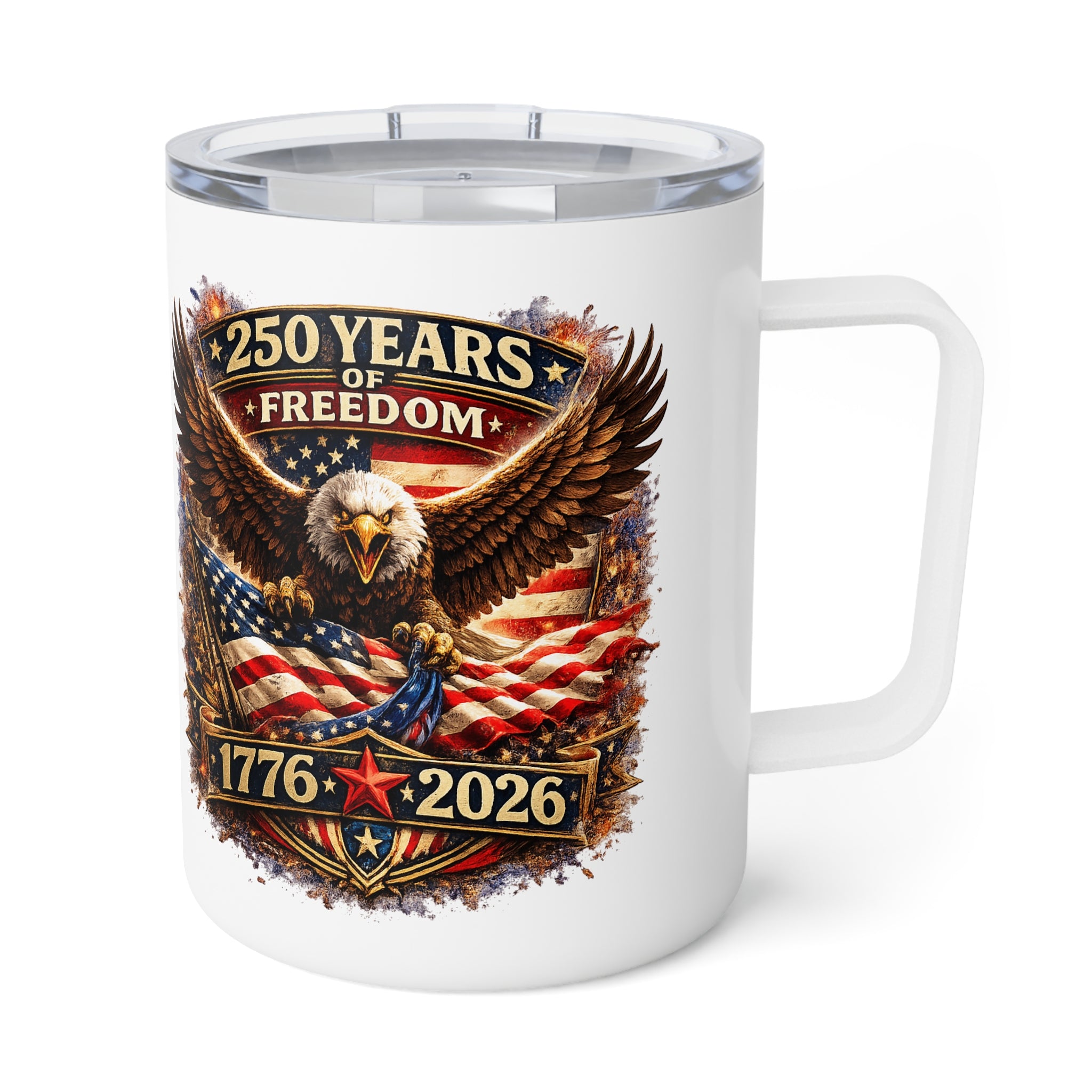 250 Years of America 1776 2026 Insulated Coffee Mug, 10oz