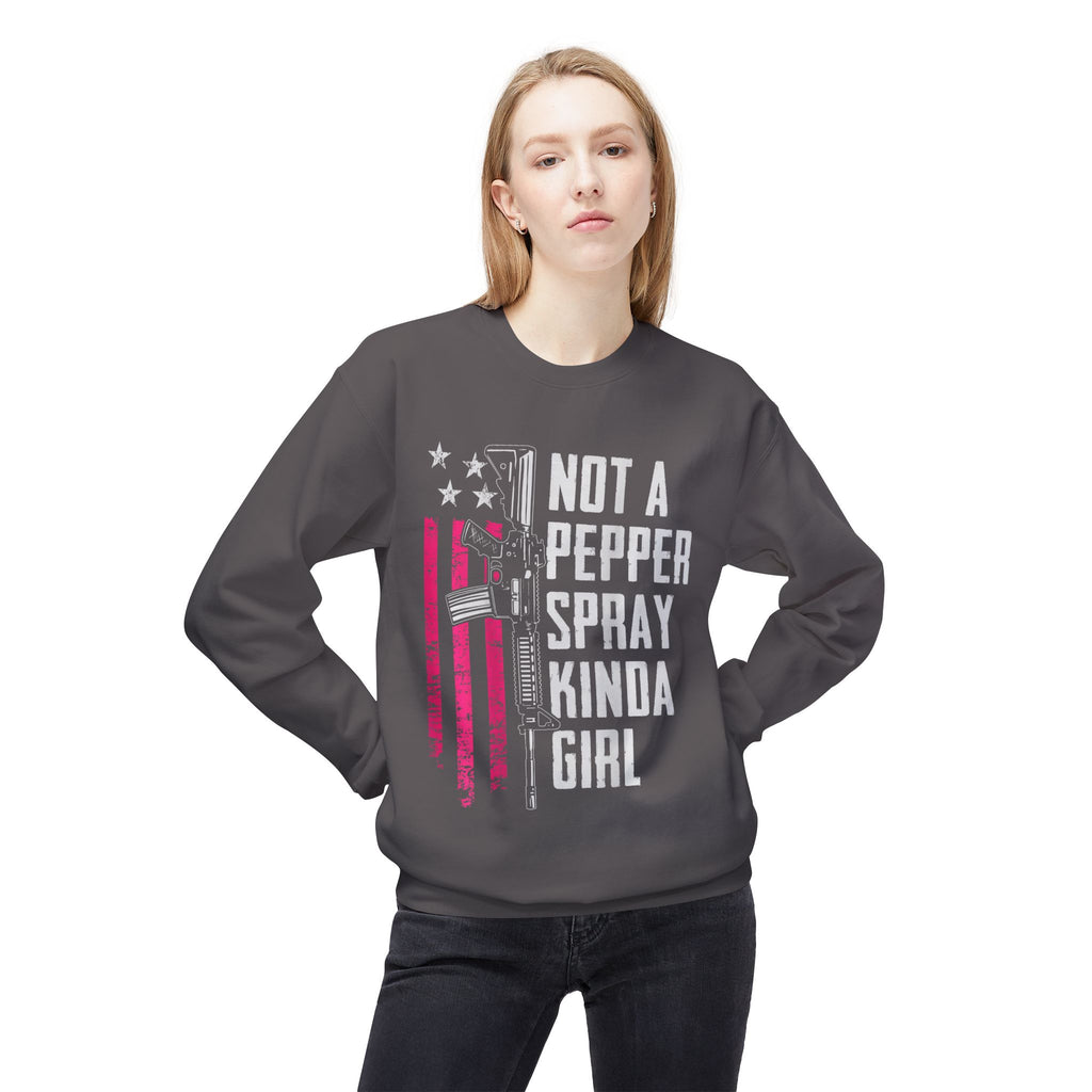 Not a Pepper Spray Kinda Girl Midweight Softstyle Fleece Crewneck Sweatshirt