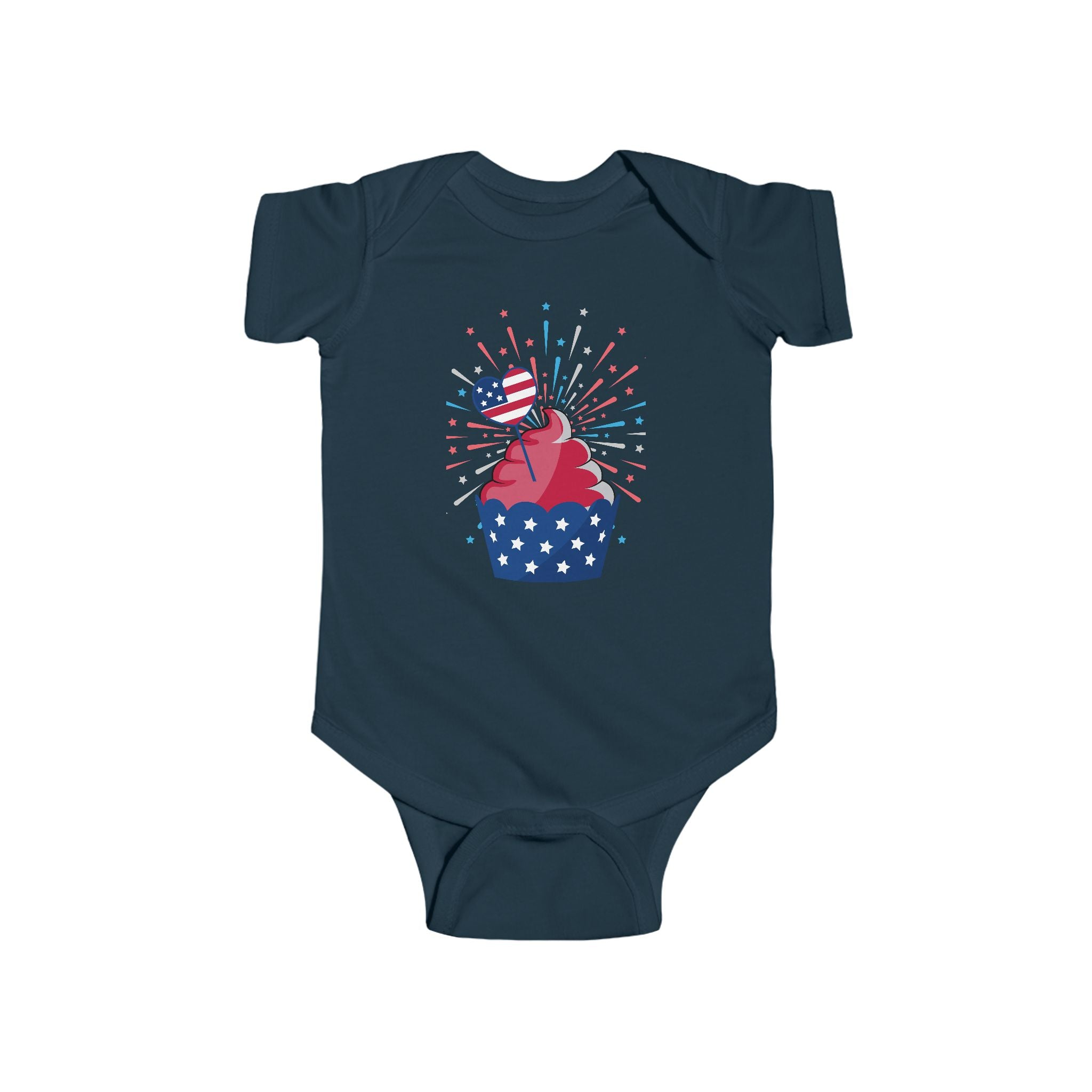 Cupcake with Fireworks Bodysuit, Newborn to 2T Baby