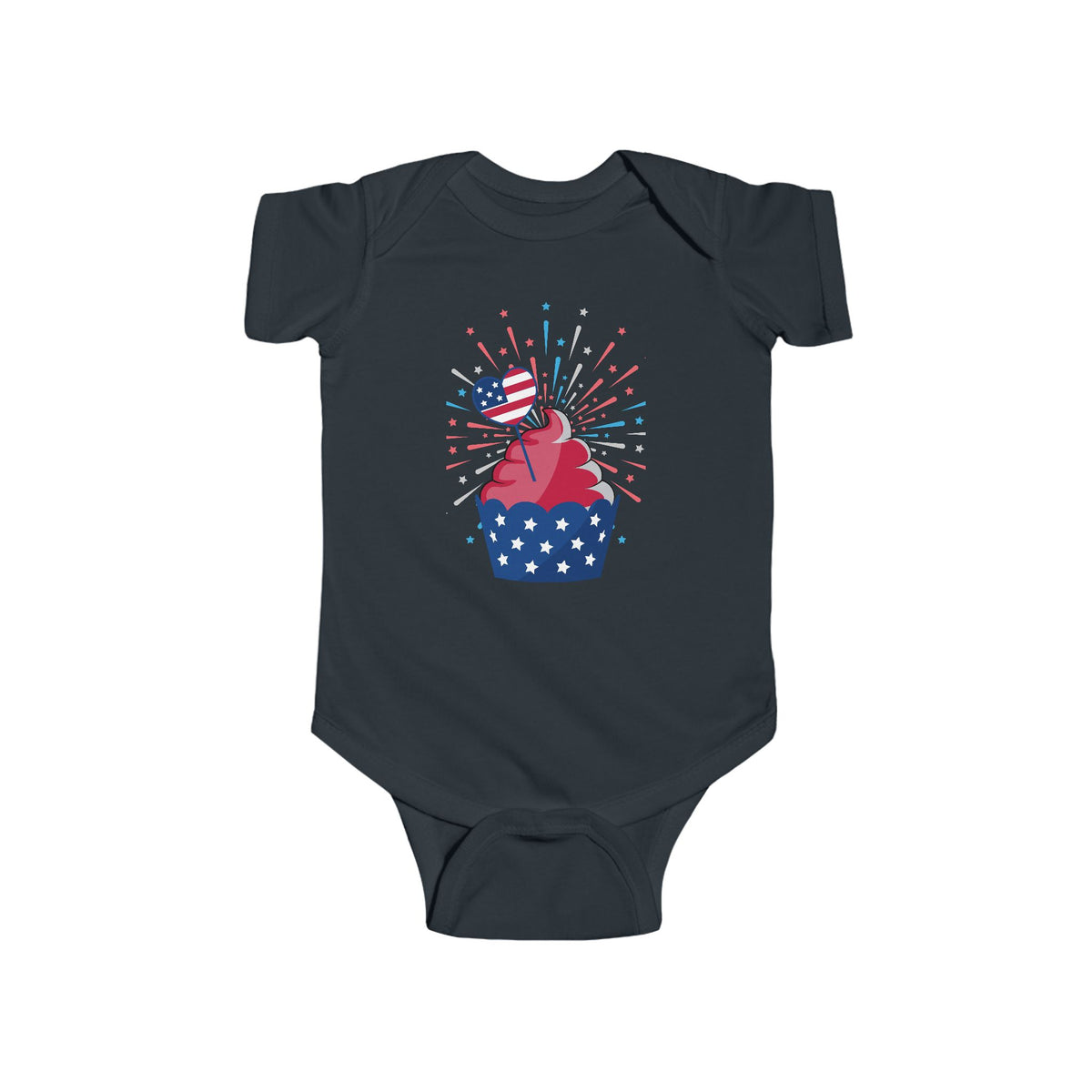 Cupcake with Fireworks Bodysuit, Newborn to 2T Baby