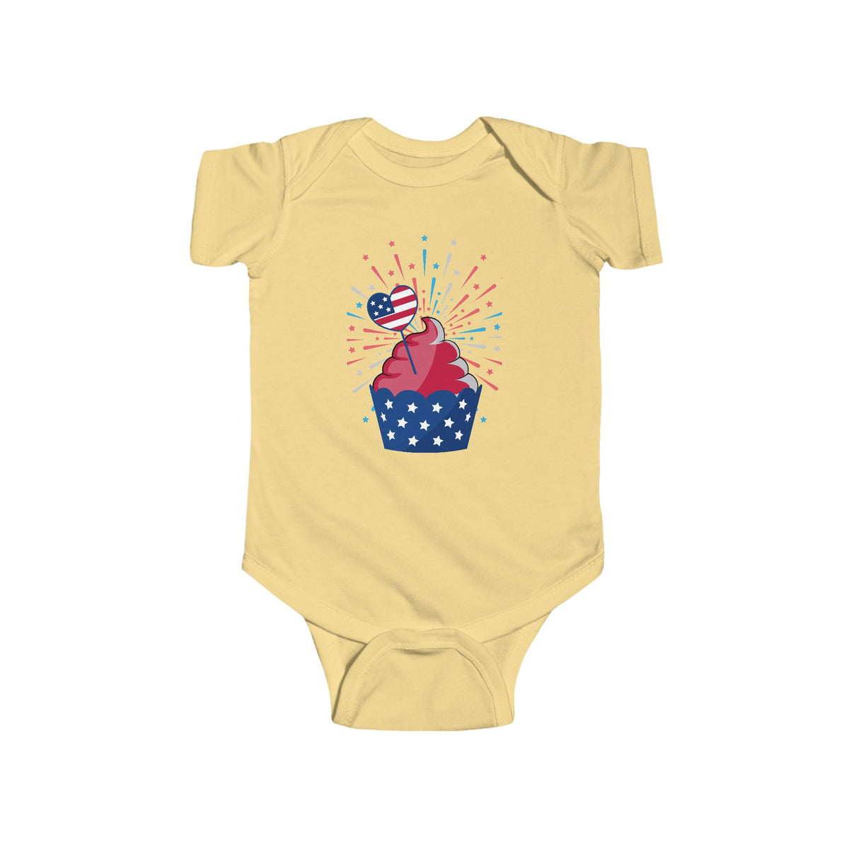 Cupcake with Fireworks Bodysuit, Newborn to 2T Baby
