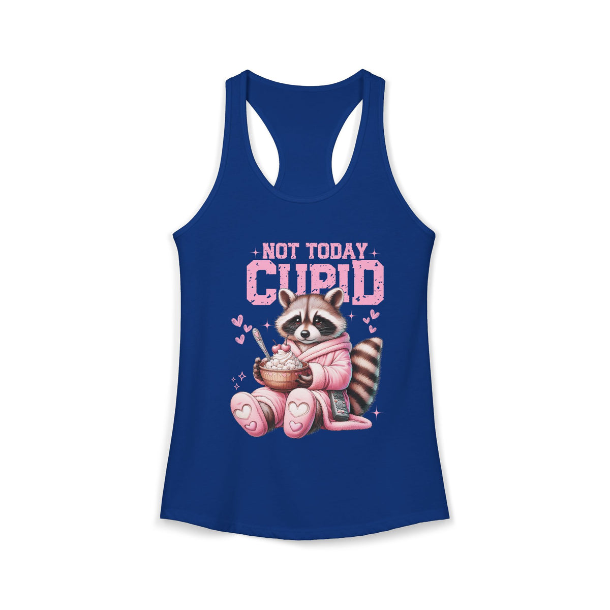 Not Today Cupid Raccoon Women's Ideal Racerback Tank