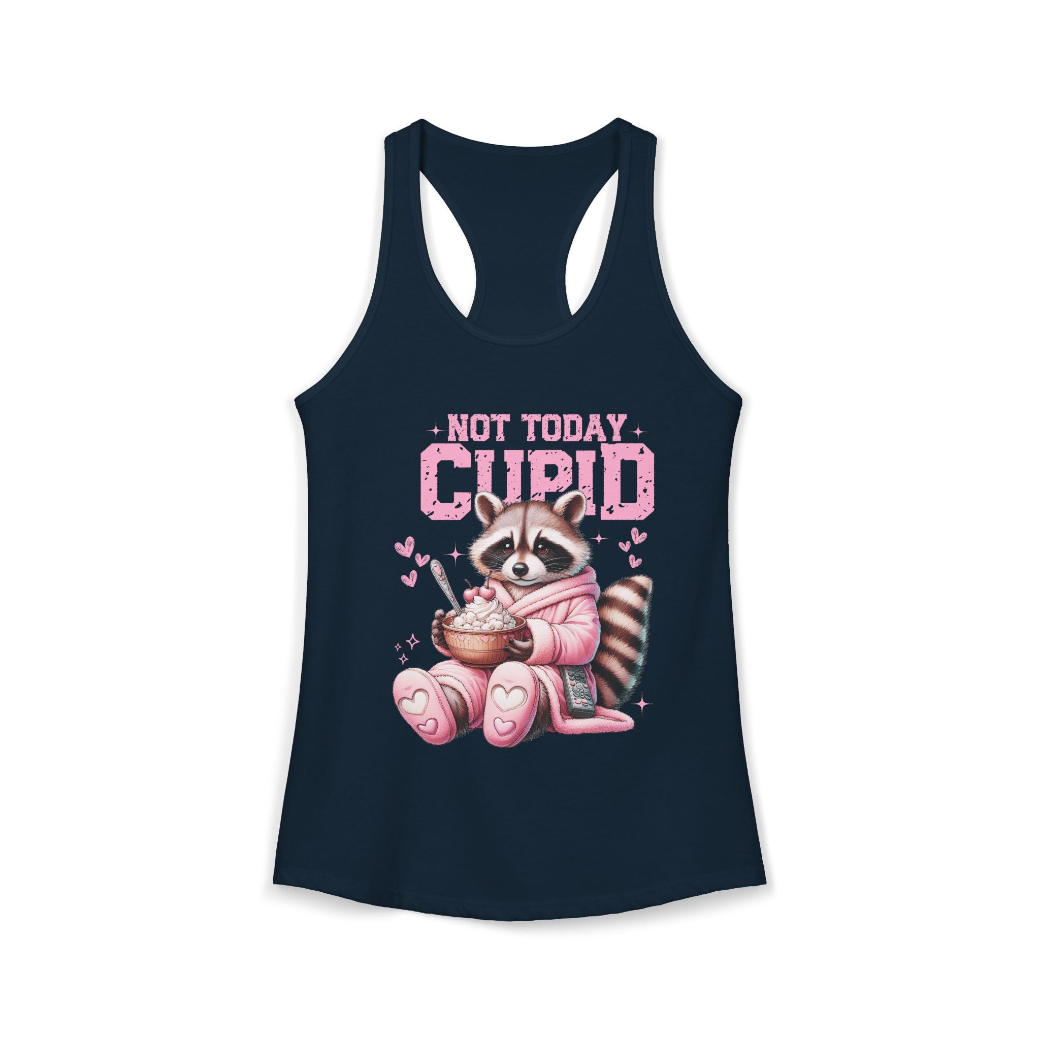 Not Today Cupid Raccoon Women's Ideal Racerback Tank