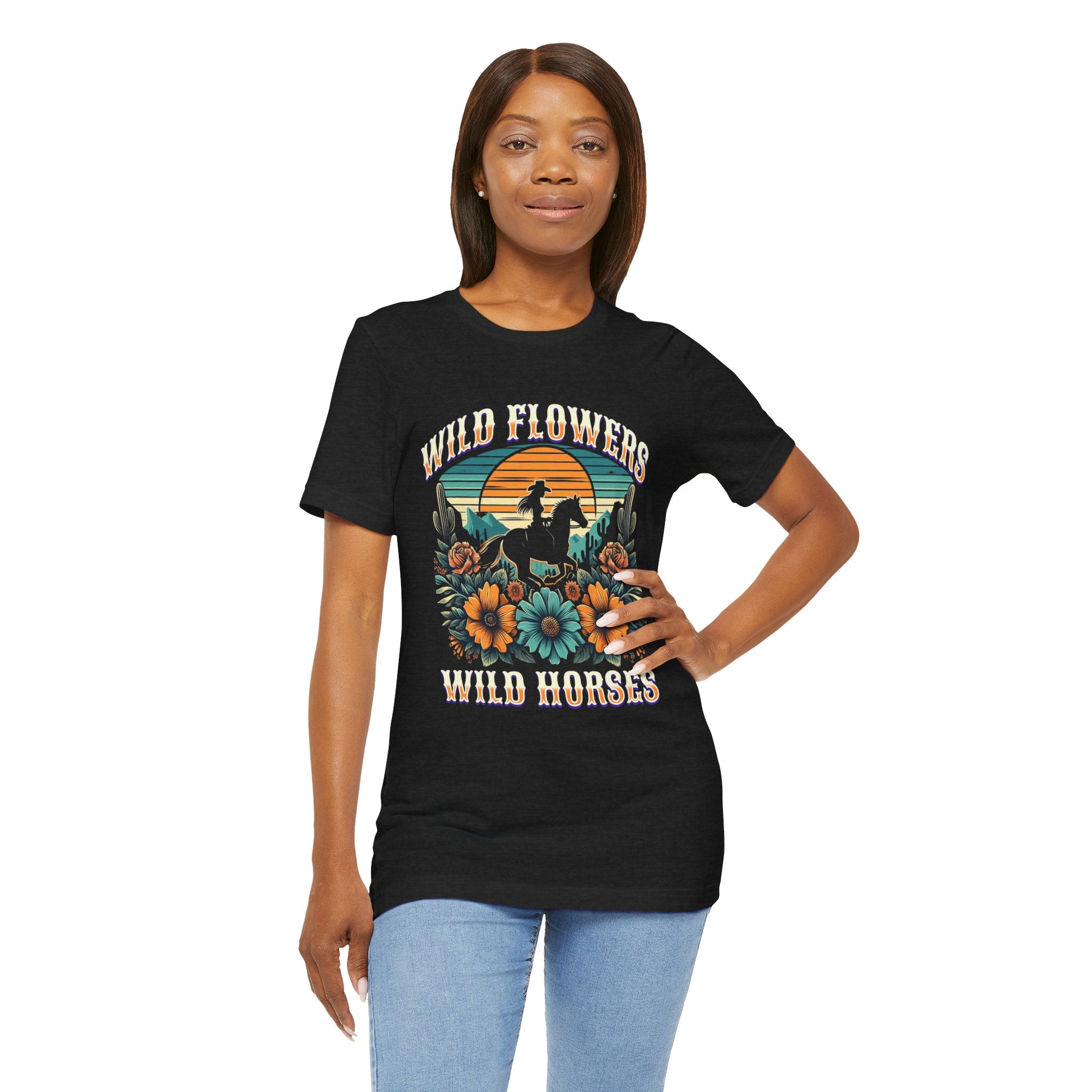 Wildflowers & Wild Horses Western T‑Shirt