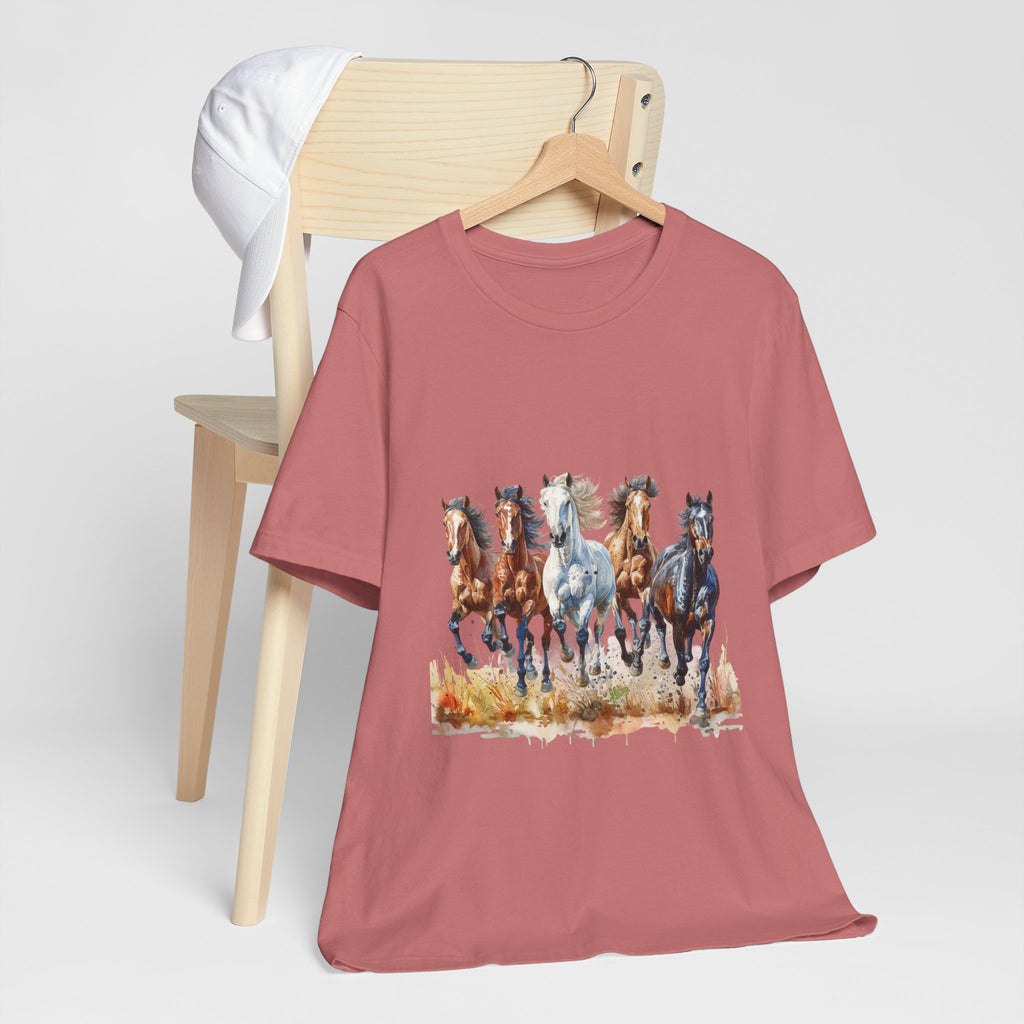Western Wild Horses Jersey Short Sleeve Tee