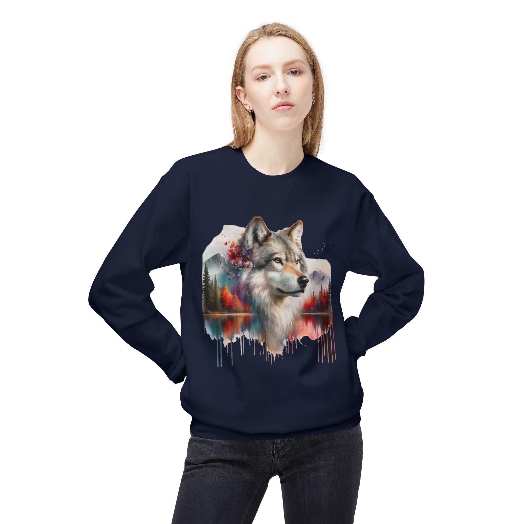 Wildlife Wolf Sweatshirt — Custom Graphic Crewneck